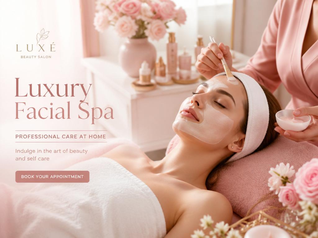 Luxury home salon facial